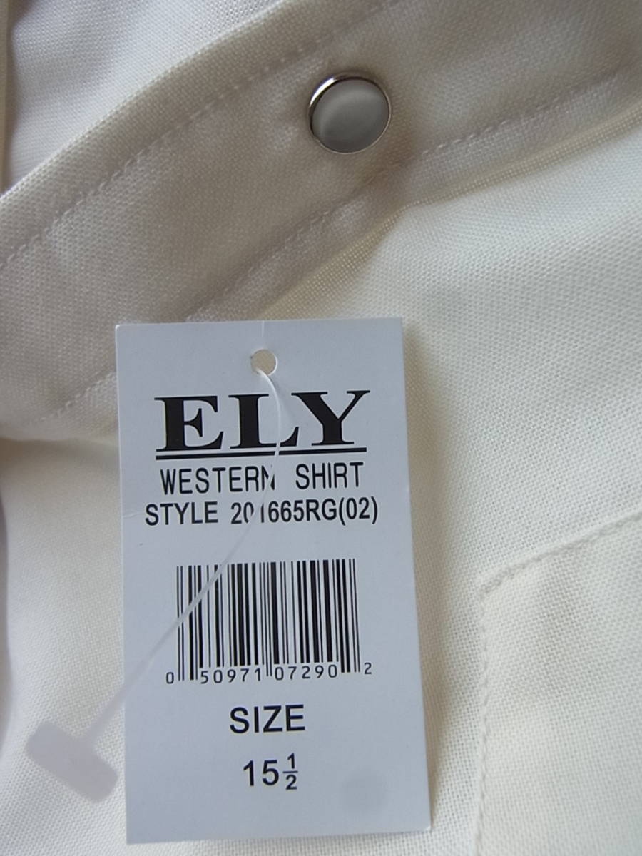 ELY CATTLEMAN 　エリー　キャトルマン 　未着用ウエスタンシャツ　サイズ 15 1/2 オフホワイト_画像7