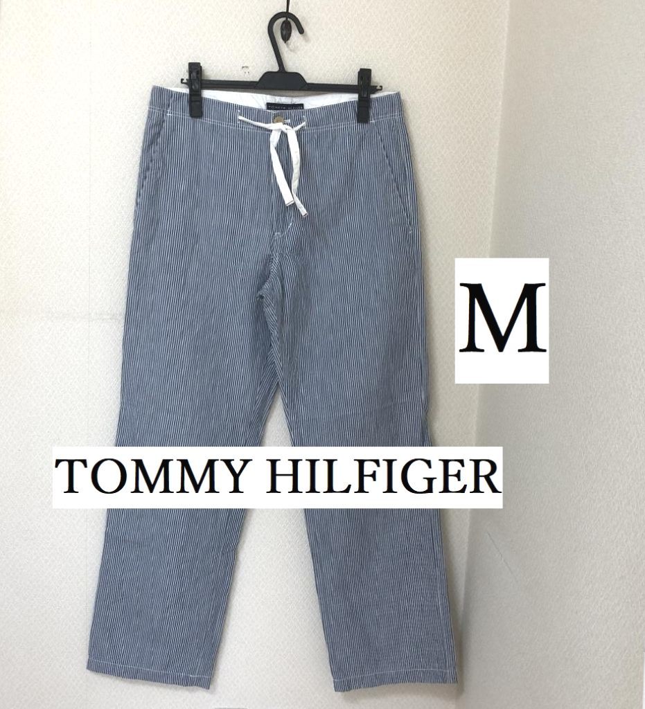TOMMY HILFIGER　トミーヒルフィガー　メンズ　ヒッコリーストライプ　テーパードパンツ　M_画像1