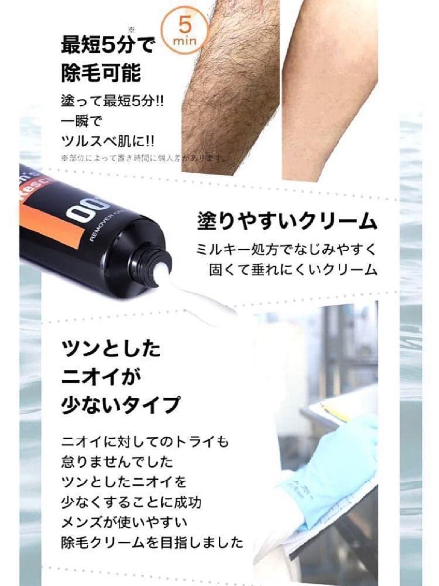 【除毛クリーム】Men’s Resucue 腕毛 すね毛ワキ毛 脱毛クリーム