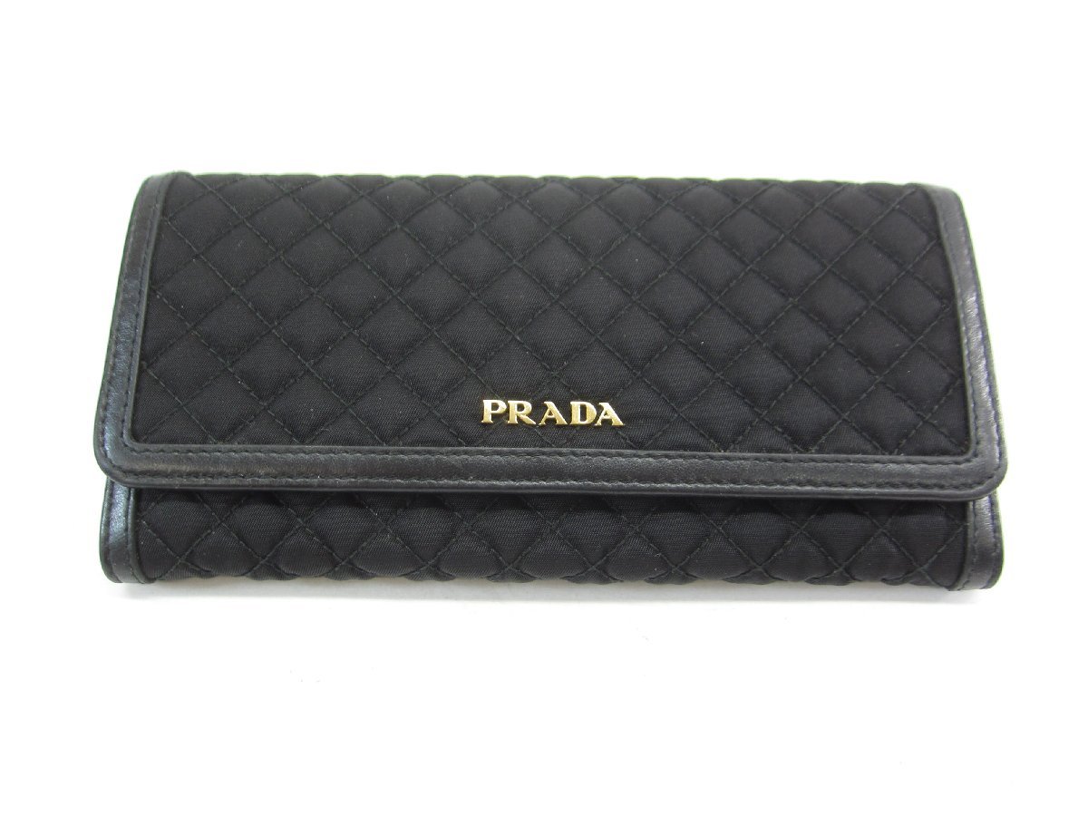 PRADA プラダ 財布 長財布 レディース NERO 黒 キルティング パスケース付 1M1132-2EZ6-F0002 ∠UP3557