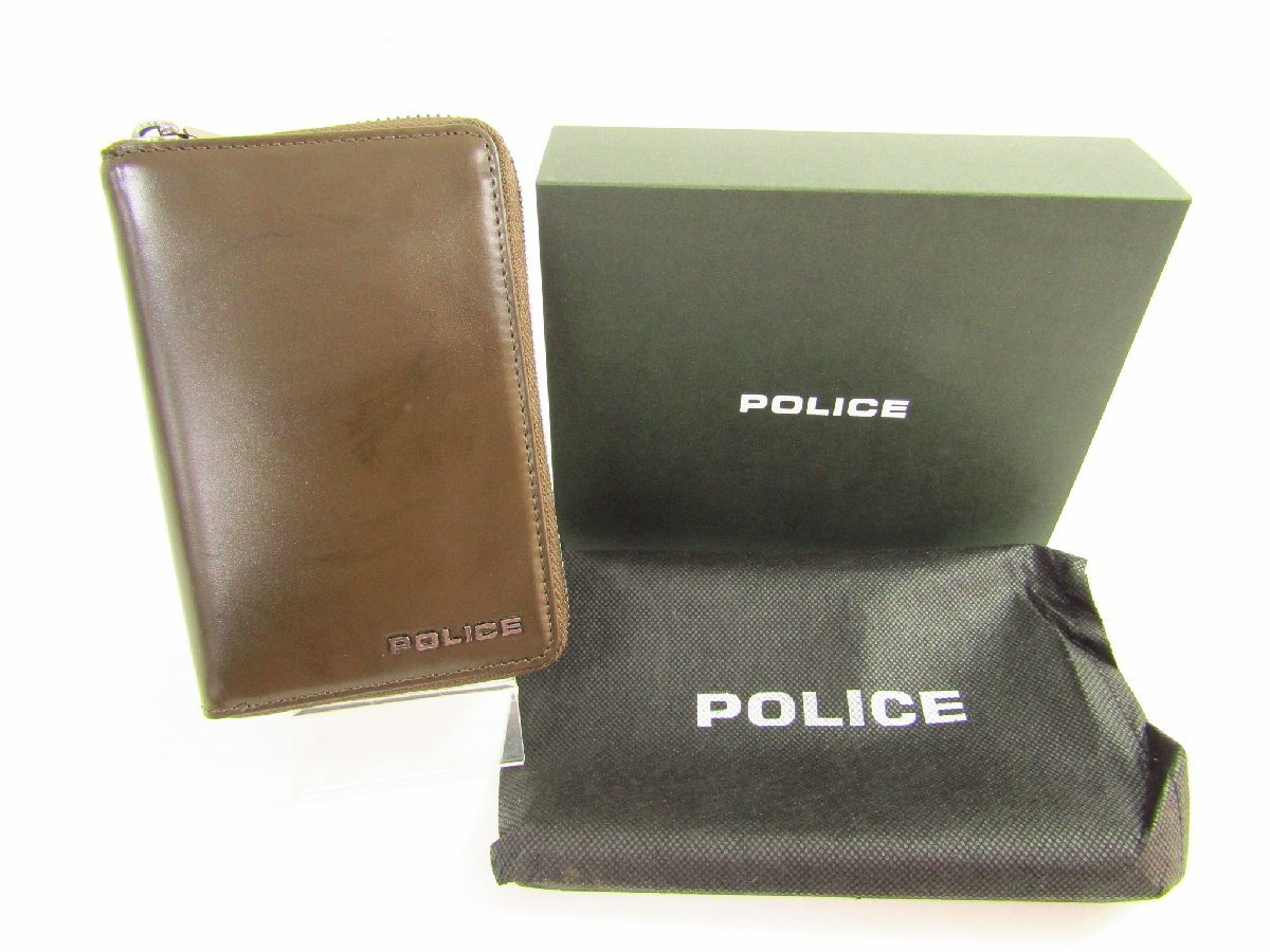 未使用 POLICE ポリス ラウンドファスナー財布 コヨーテブラウン PA-70502-29 (小銭入れあり) ▼AC24011_画像1