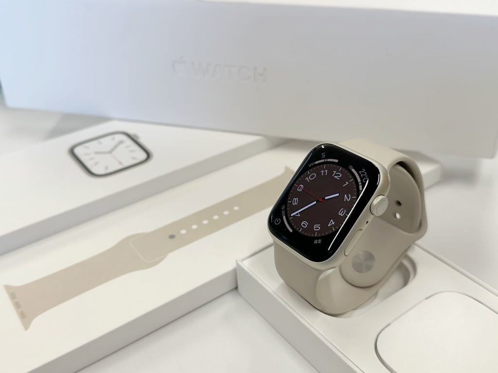 Apple Watch 7 GPSモデル 45mm スターライト 美品-