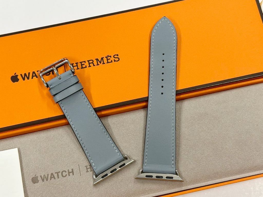 HERMES エルメス アップルウォッチ シンプルトゥール レザー ブルー