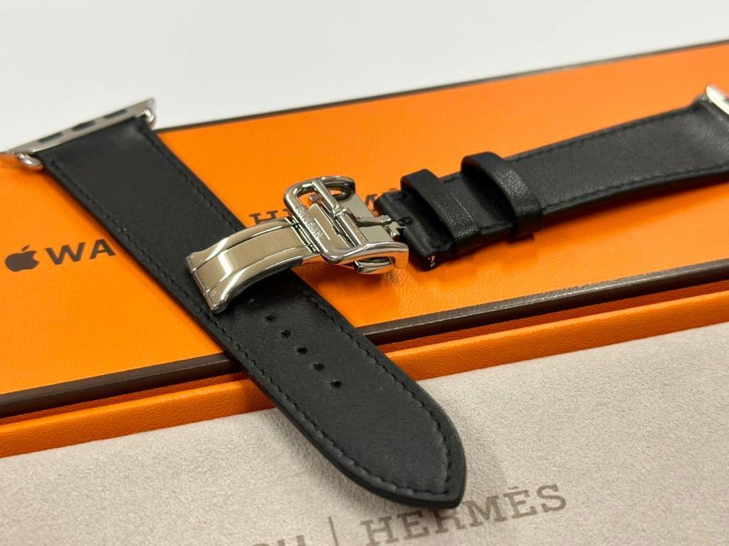 ☆即決 美品 Apple Watch HERMES Series7 45mm 44mm 黒 ディプロイ
