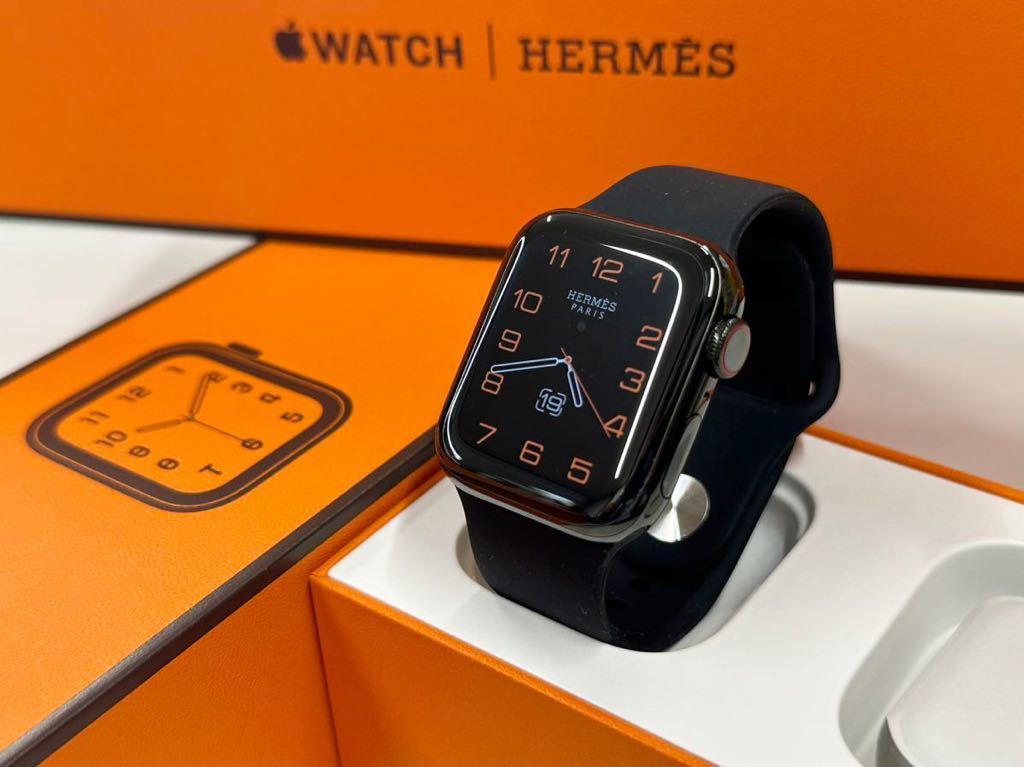 ☆即決 美品 Apple Watch series6 HERMES 40mm アップルウォッチ 黒 エルメス GPS+Cellular ステンレス  シリーズ6 048