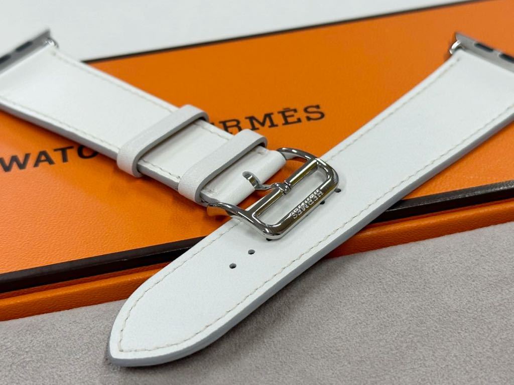 1345 Apple Watch エルメス ホワイト 白 HERMES レザー-