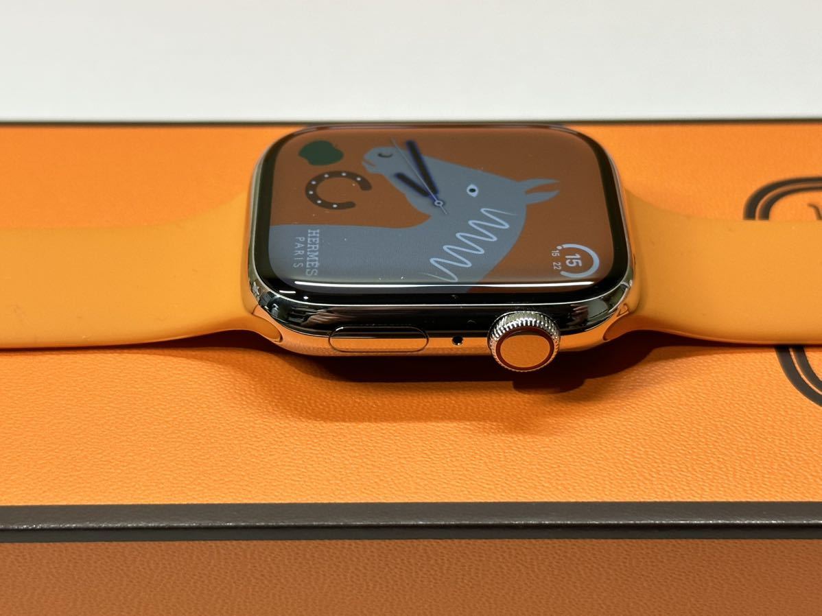 ☆即決 美品 Apple Watch series8 HERMES 45mm アップルウォッチ エルメス GPS+Cellular シルバーステンレス  シリーズ8 108