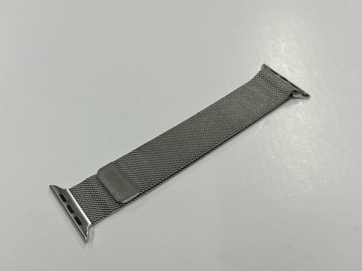 即決 純正 Apple watch 45mm 44mm 42mm シルバー ミラネーゼループ