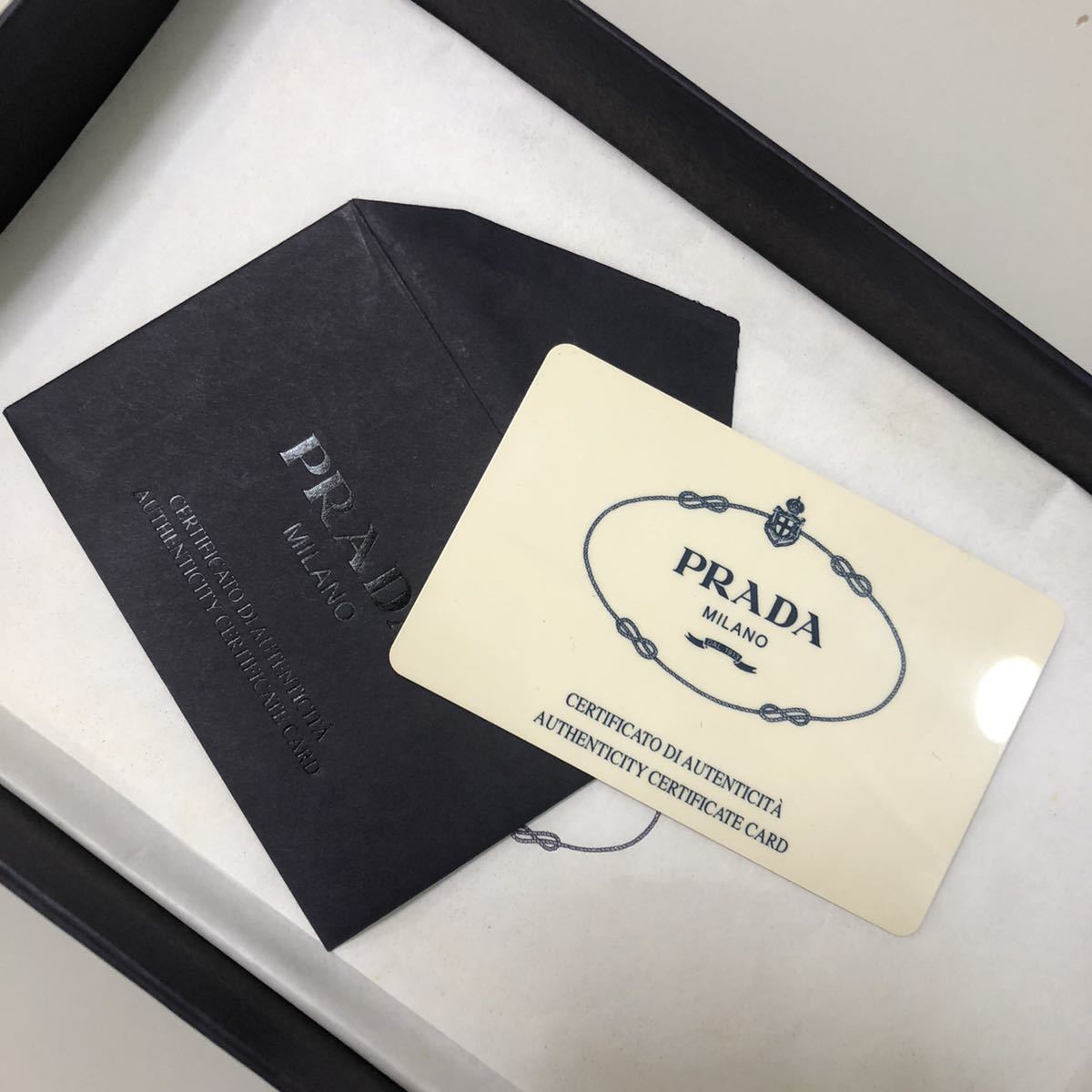 送料込 PRADA プラダ 財布 用 ケース ギャランティ付 長財布 三つ折り TESSUTO SPORT_画像5