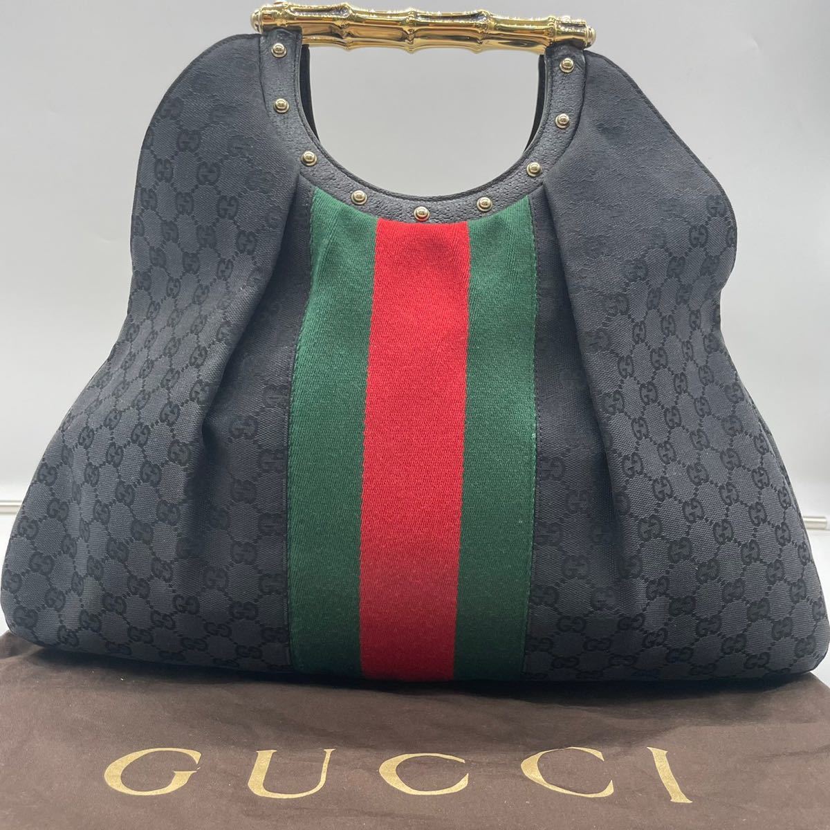 極美品・激レア】GUCCI グッチハンドバッグトートバッグGG柄シマ