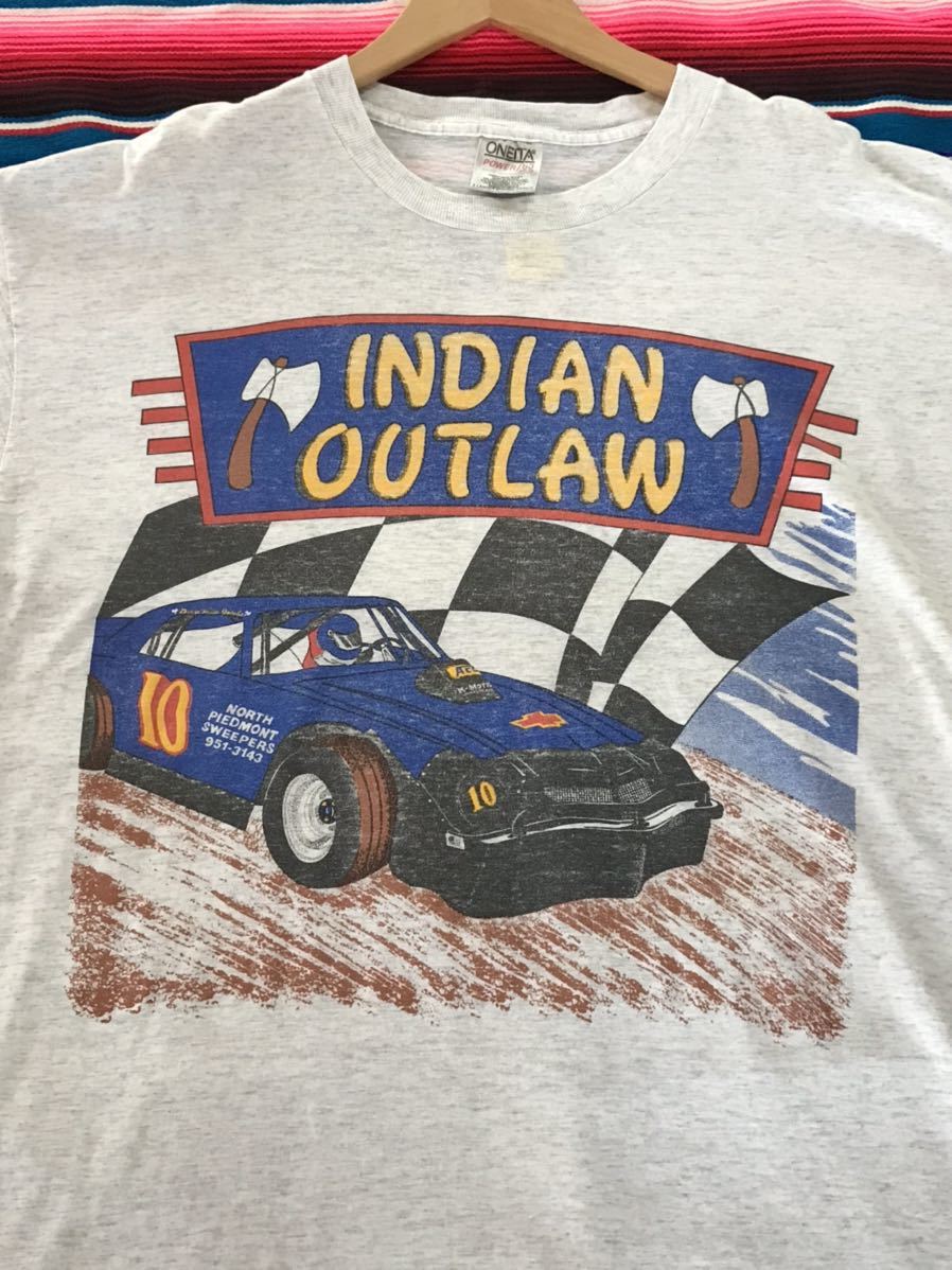 Indian Outlaw Tシャツ　ダートレース　レーシング　スプリントカー　レース　アメリカ　ビンテージ　企業　ナスカー　古着　アメカジ_画像1