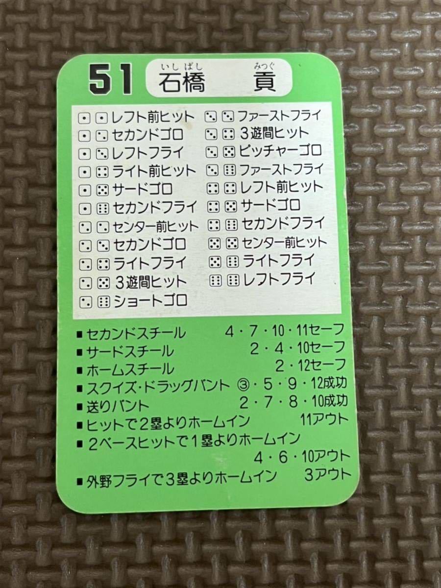 タカラ プロ野球カードゲーム 昭和62年 横浜大洋ホエールズ 石橋貢の画像2