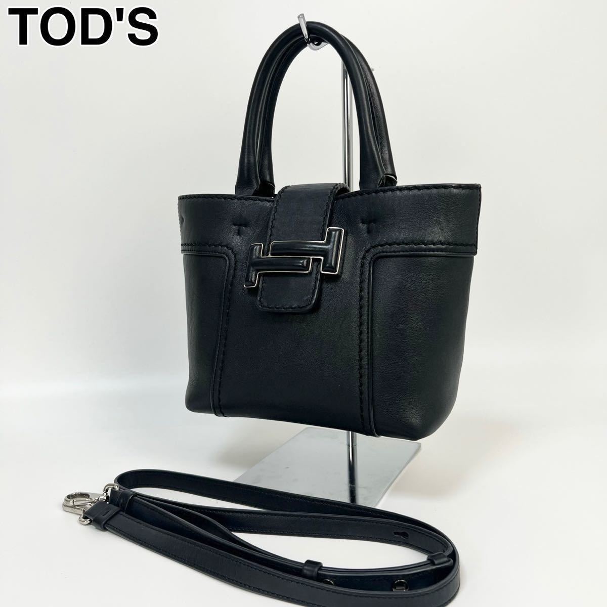 23F30 TOD'S トッズ ショルダーバッグ 2way 本革 ダブルT-