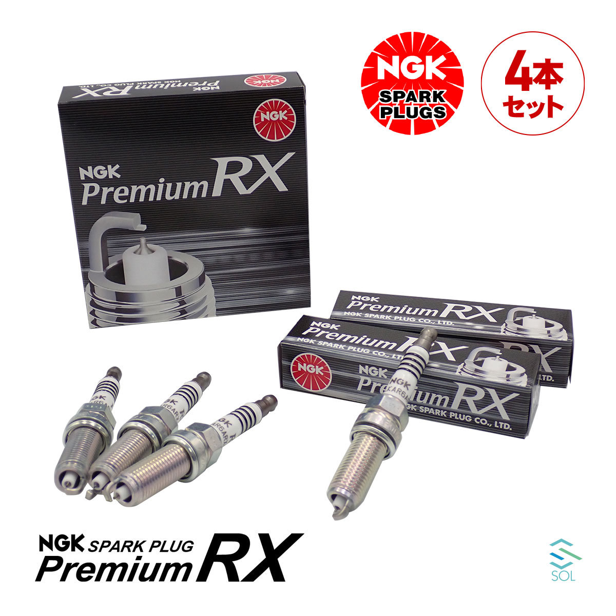 NGK スパークプラグ プレミアムRX イリジウム 4本セット 1台分 出荷締切18時 レクサス CT200h ZWA10 LKAR6ARX-11P_画像1