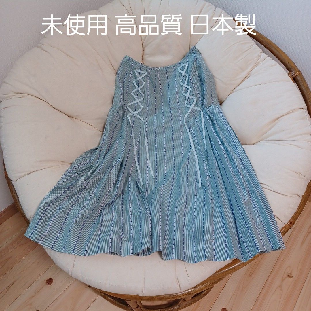 未使用 Think シンク 日本製高級フレアスカート ミモレ丈 高品質 お嬢様 新品タグ無し|PayPayフリマ 日本製 RIVE DOROITE ひざ丈フレアスカートストライプオーガンジー