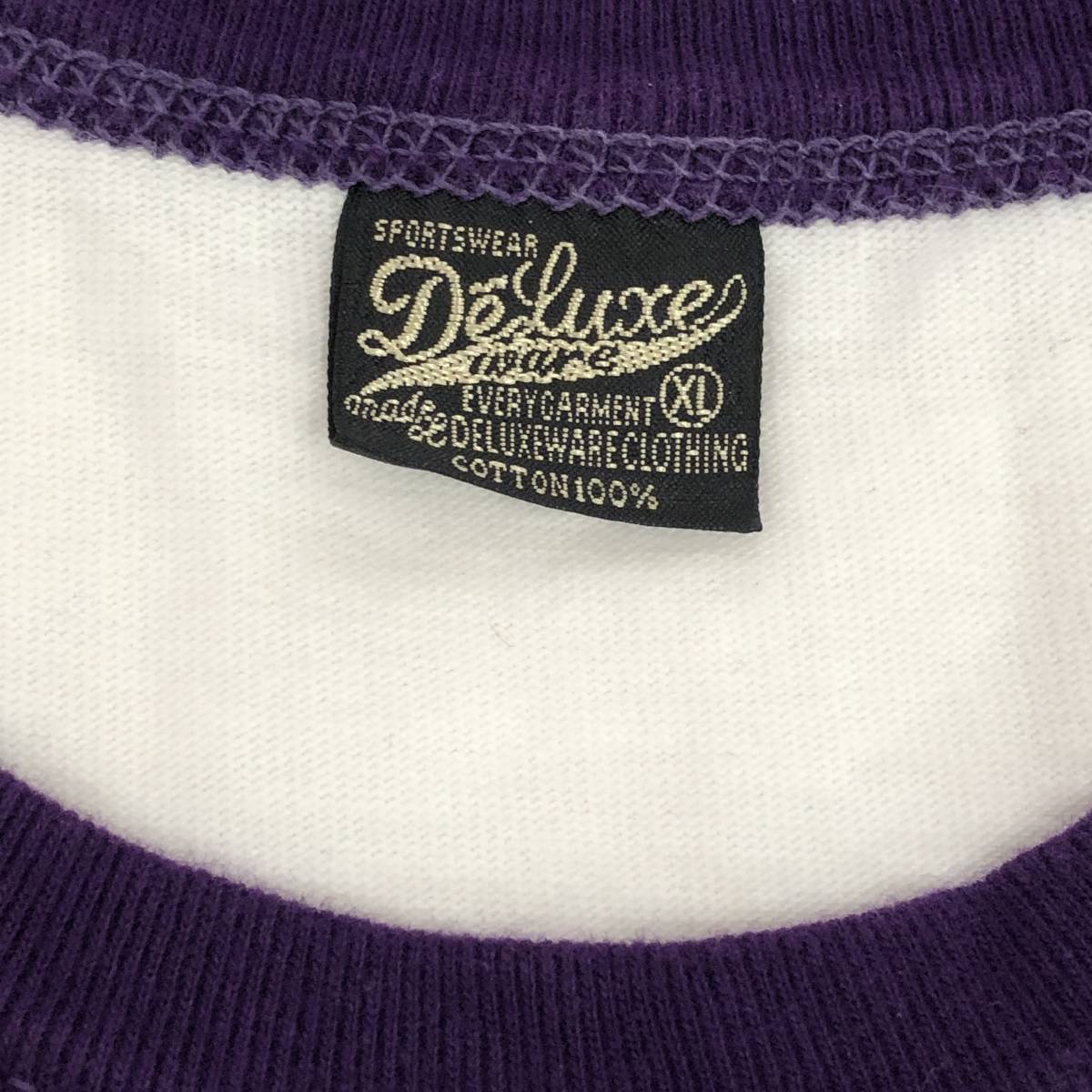 【美品】Deluxe Wear デラックスウェア DXT-2204 DXT-Tシャツ XL 丸首 WHT コットン100％ メンズ シャツ 半袖_画像3