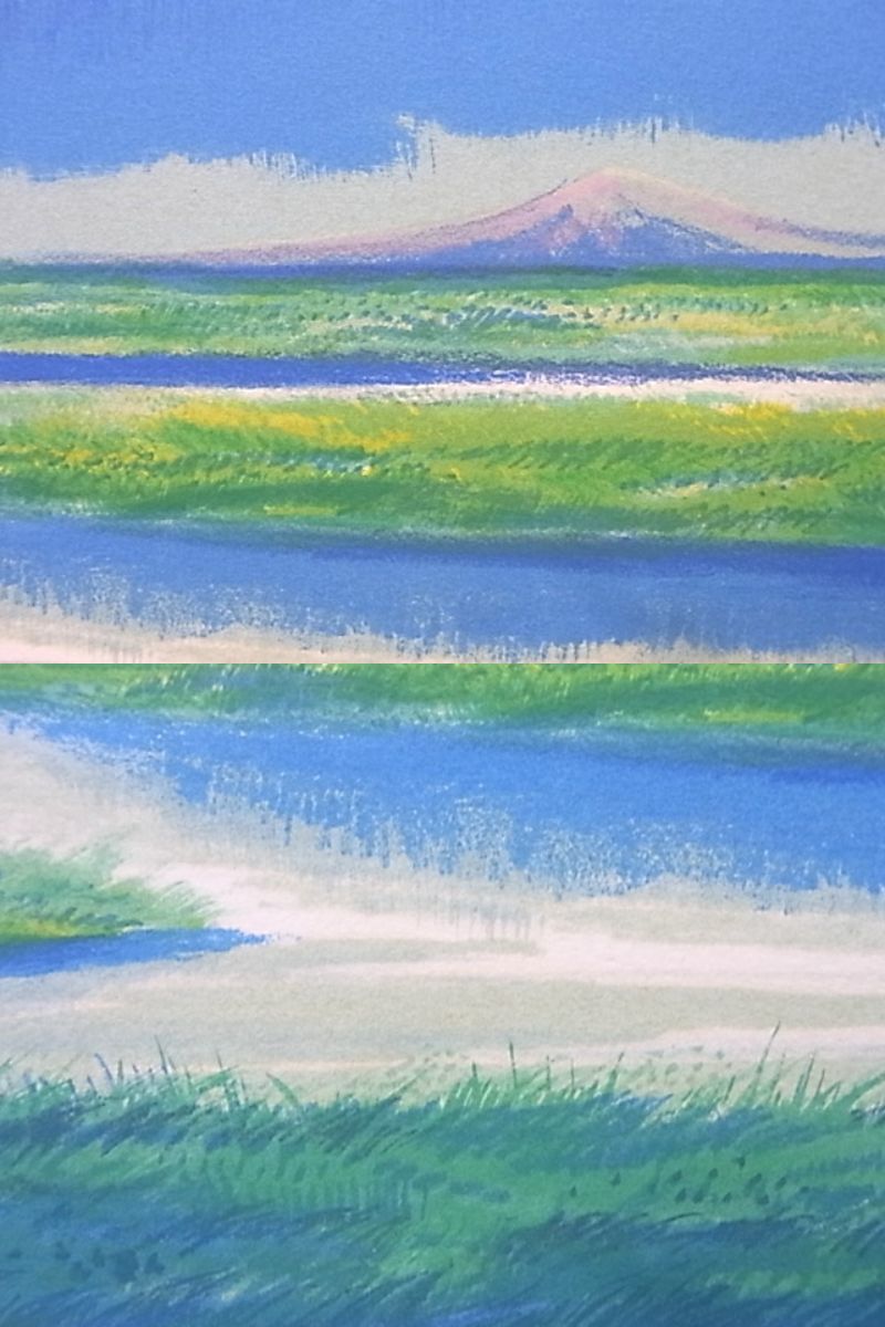 川崎春彦 版画 虹立つ草原 川崎春彦版画虹立つ草原(u5dddu5d0e u6625u5f66