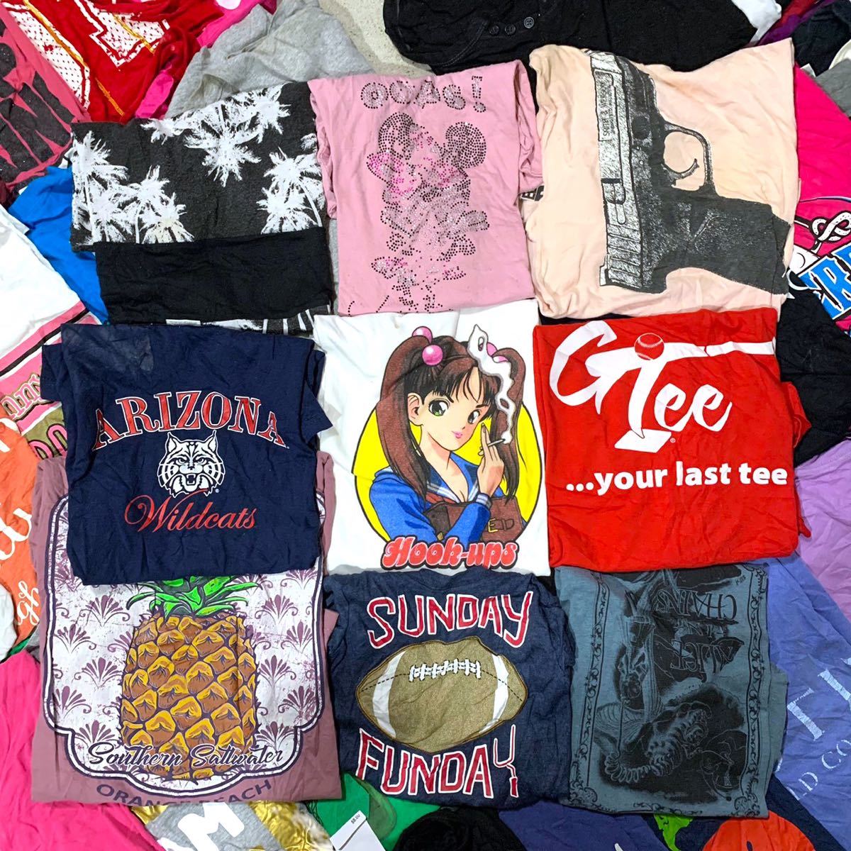 Tシャツ 100枚 大量 まとめ売り セット 古着 ベール 転売 卸 プリント