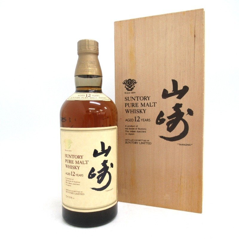 ウイスキー サントリー 山崎 12年 ピュアモルト 木箱 750ml