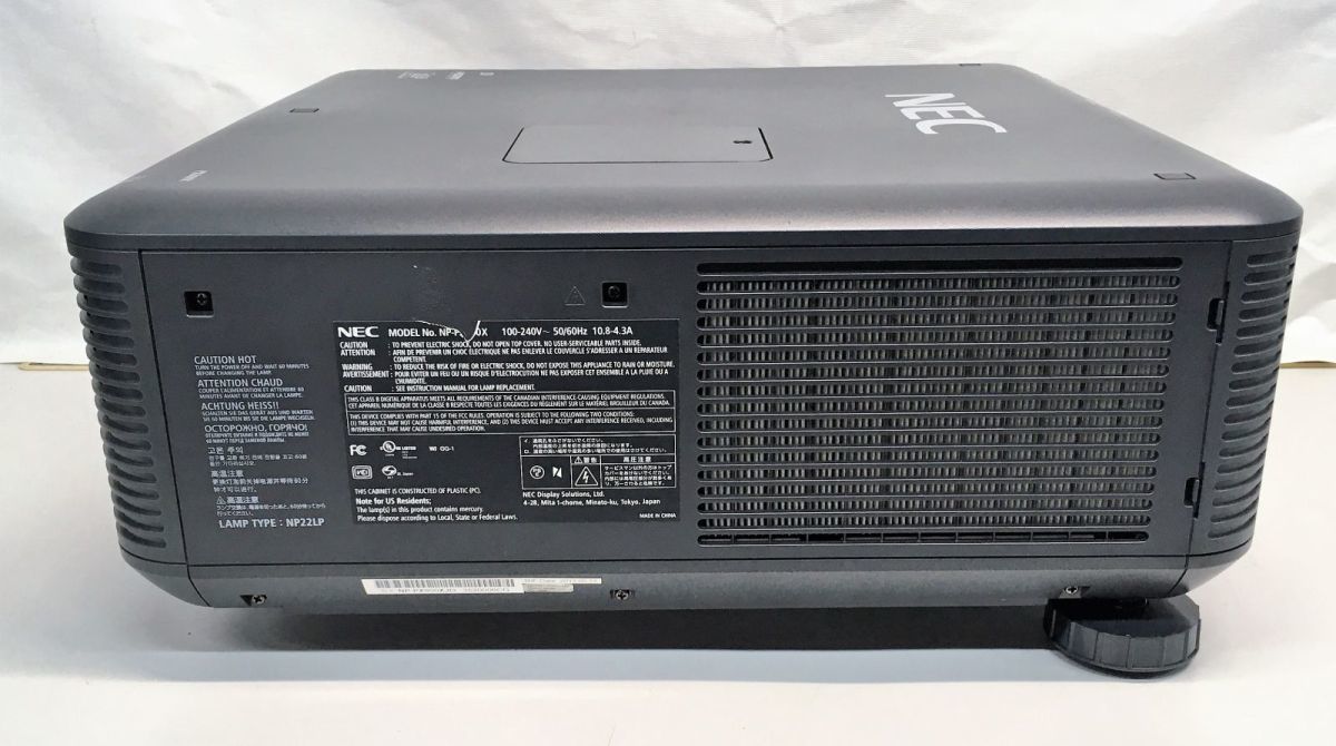 ◆NEC NP-PX800XJD 高輝度8000ルーメン HDMI対応 液晶プロジェクター レンズ付き［ランプ残量91%・使用時間189h/189h］[難有り]M142_画像5