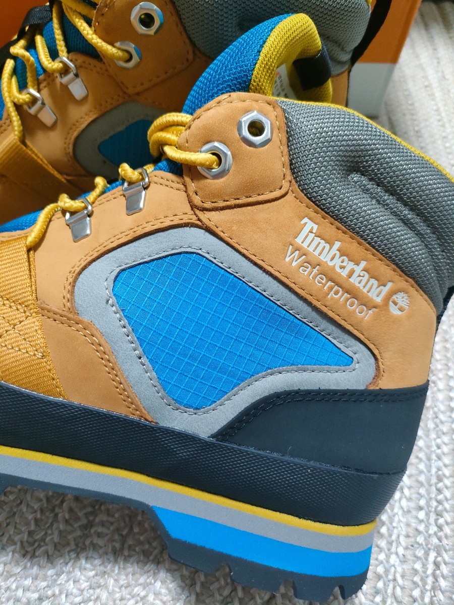  новый товар обычная цена 20900 Timberland евро высокий машина вода устойчивый 28cm US10n задний кожа желтый голубой ботинки водонепроницаемый Timberland 