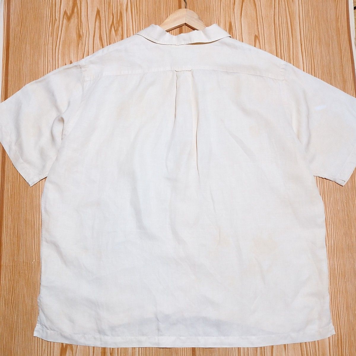 90s ラルフローレン リネン シルク オープンカラーシャツ ビッグシャツXXL