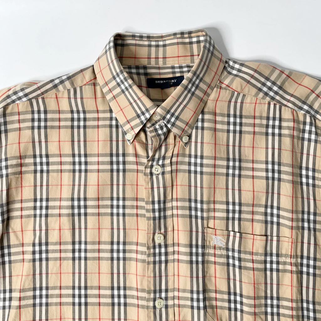 BURBERRY Burberry рубашка с длинным рукавом noba проверка London кнопка down мужской шланг Mark бежевый L размер 