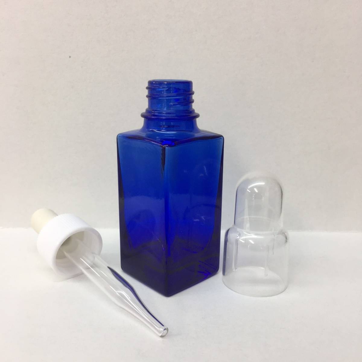 * postage included * new goods square shape shade bin mixing bottle cobalt spuit container 30ml aroma essential oil carrier oil cosme white 