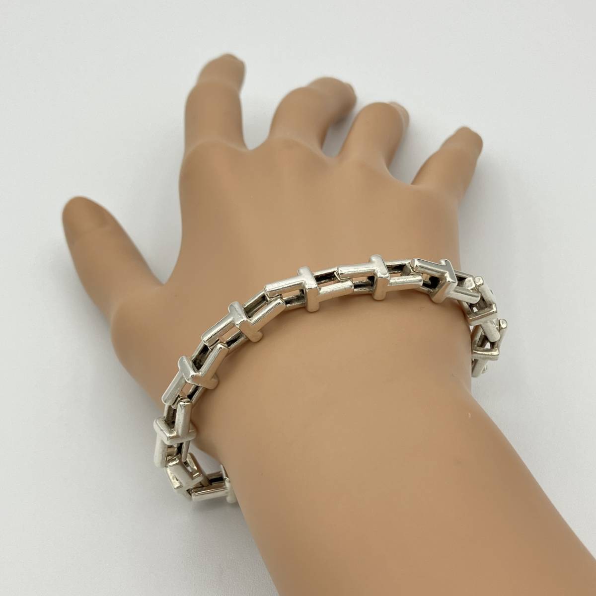 ☆メンズ XLサイズ 希少 ティファニー T チェーン ブレスレット バングル シルバー 925 Tiffany T Chain Men's  Bracelet エクストララージ