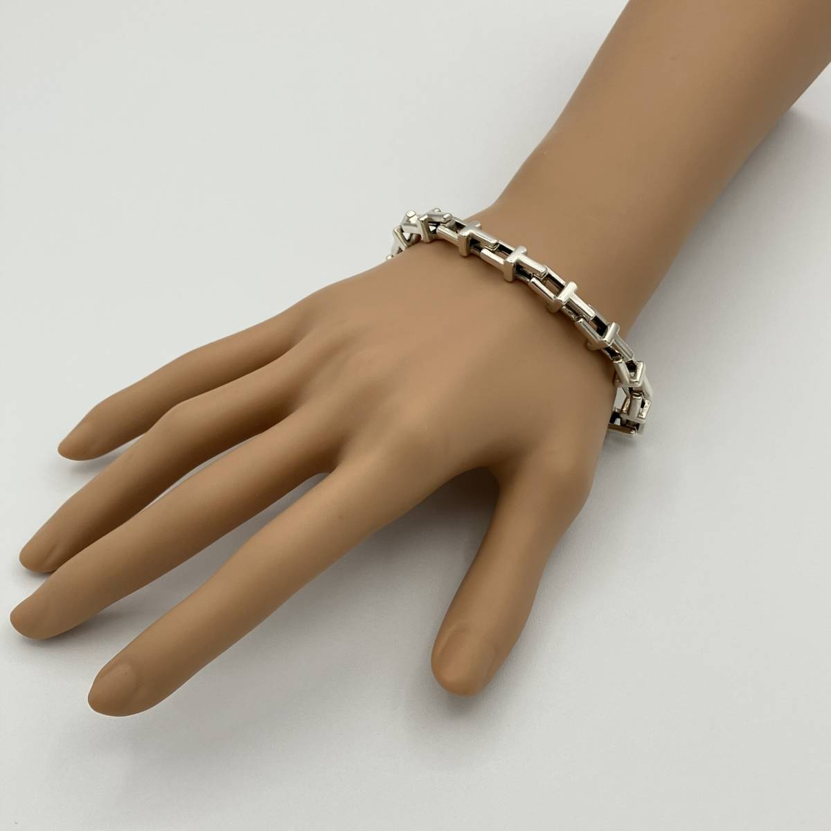 ☆メンズ XLサイズ 希少 ティファニー T チェーン ブレスレット バングル シルバー 925 Tiffany T Chain Men's  Bracelet エクストララージ