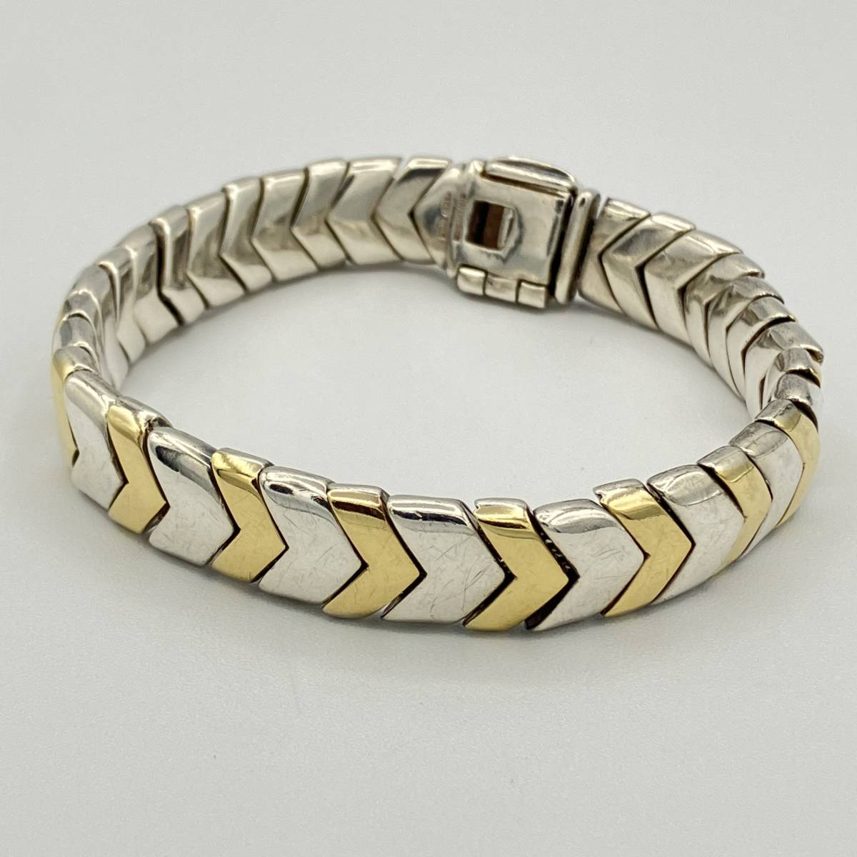 ☆ 希少品 メンズ ティファニー ビンテージ コンビ リンク ブレスレット バングル シルバー 925 ゴールド TIFFANY VINTAGE BRACELET _画像1