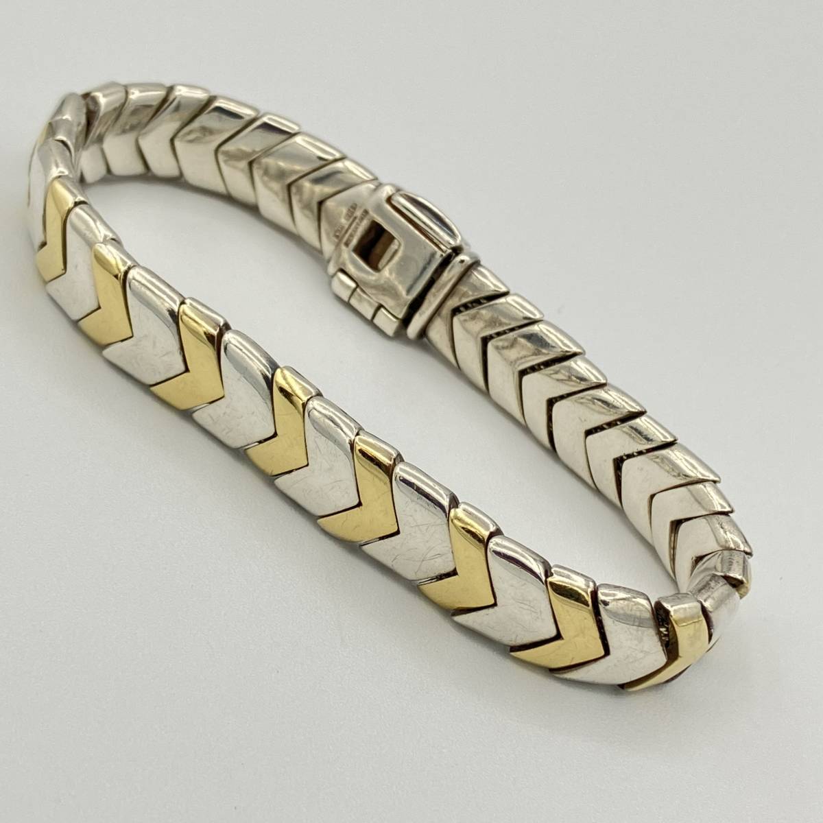 ☆ 希少品 メンズ ティファニー ビンテージ コンビ リンク ブレスレット バングル シルバー 925 ゴールド TIFFANY VINTAGE BRACELET _画像5