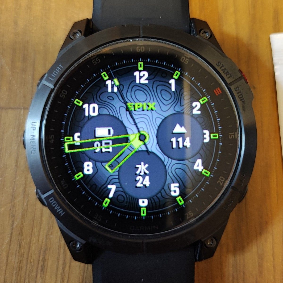 GARMIN スマートウォッチ epix Sapphire Carbon Gray DLC Ti Black