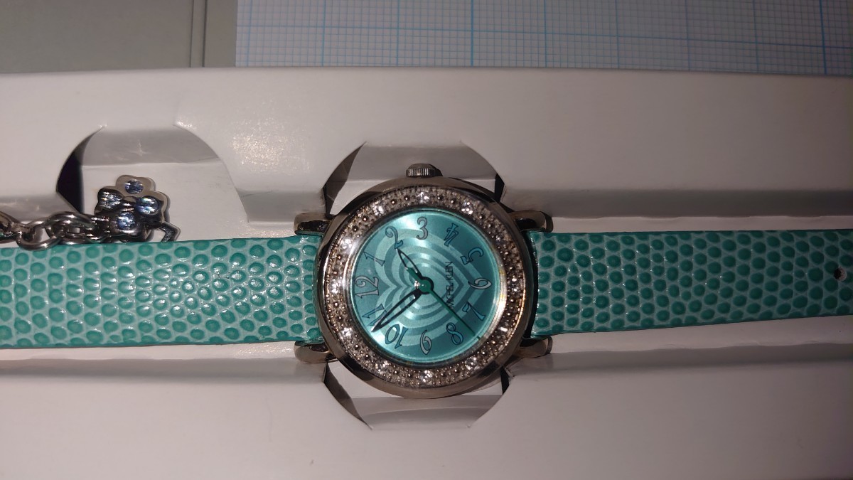 SEIKO MICHEL KLEIN Seiko wristwatch Michel Clan charm watch NOEVIR Noevir green not for sale unused long-term storage 