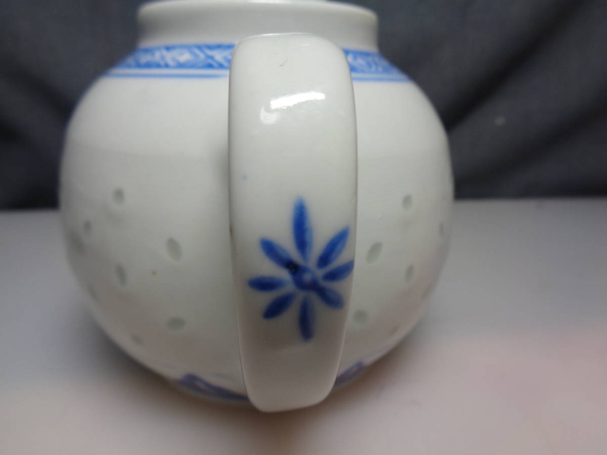 ◇中国茶器染付蛍手青花景徳鎮茶器6点セット(急須×1・湯呑み×5