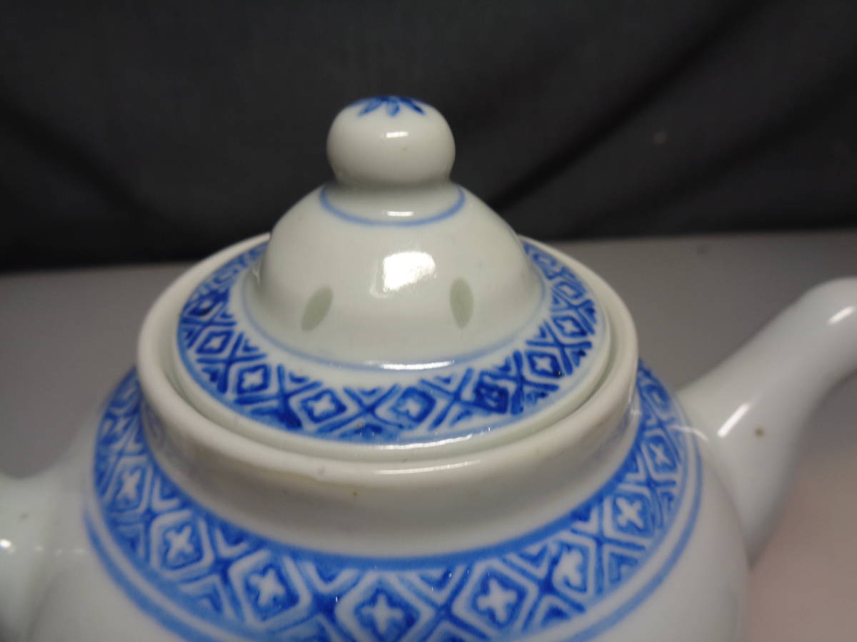 ◇中国茶器染付蛍手青花景徳鎮茶器6点セット(急須×1・湯呑み×5