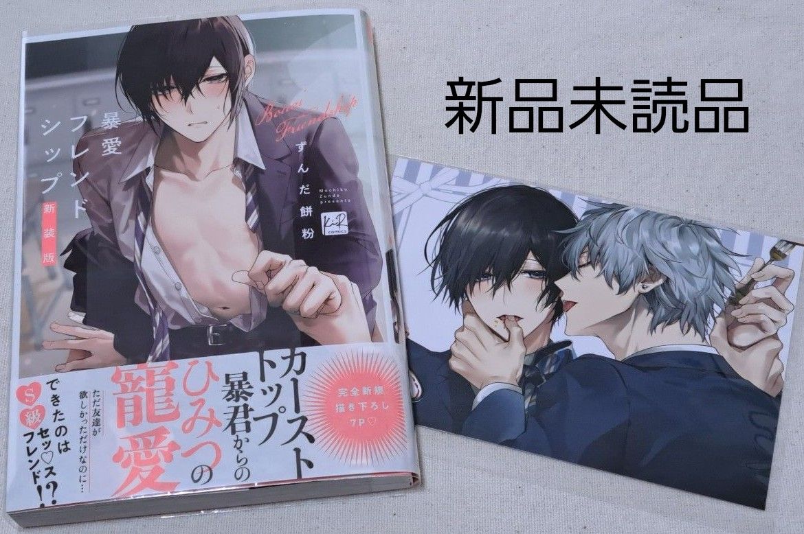 新品未読品　新装版　暴愛フレンドシップ　ずんだ餅粉　BL　コミック　三交社　ホーリンラブ　特典　両面　イラストカード