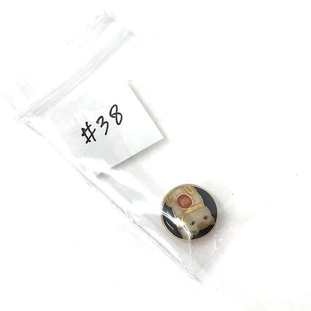 #38 摩ボタン サツマボタン さつまぼたん Satsumabuttons 薩摩焼 15mm SB-064 招き猫 新品 B品 _画像4