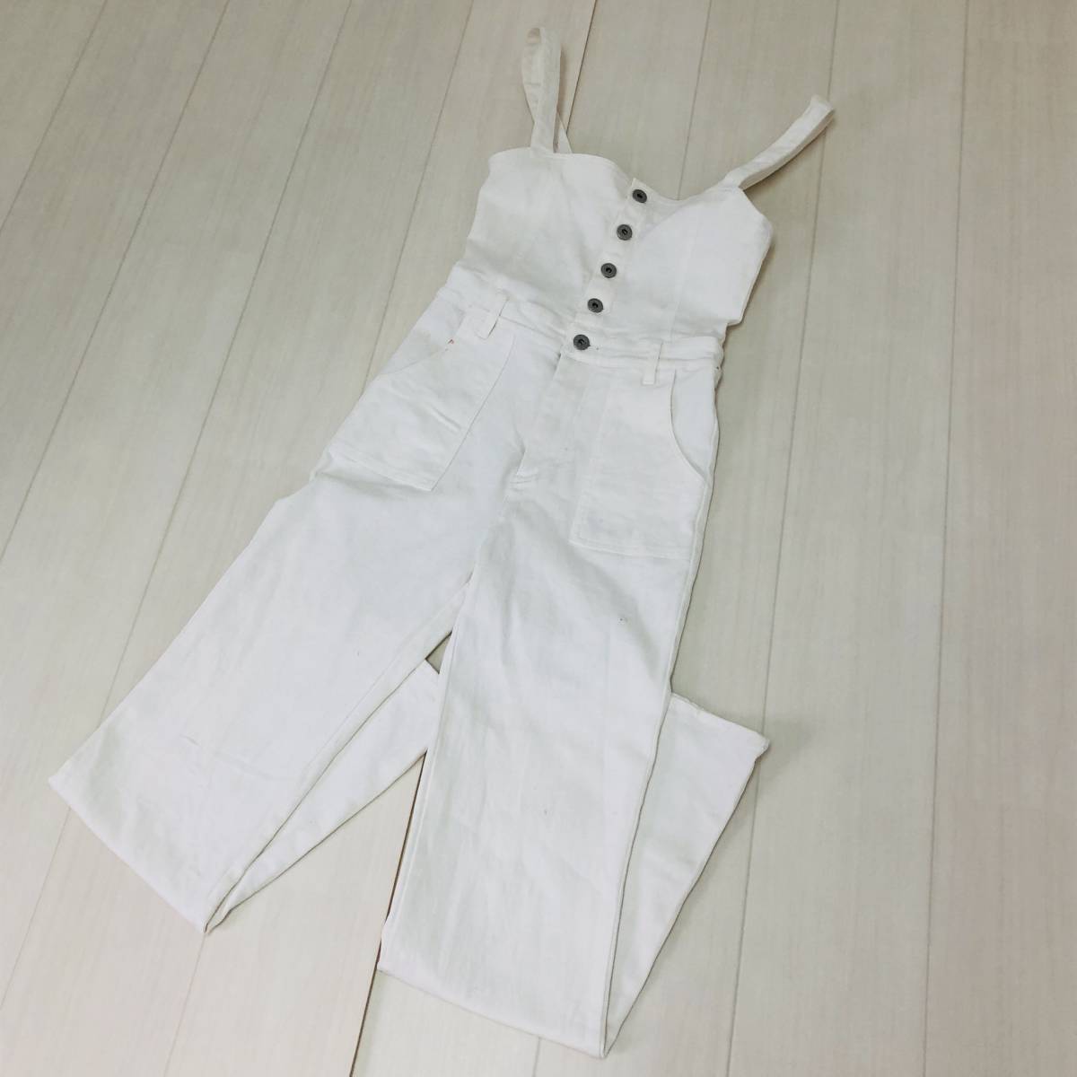 a00954 beautiful goods ACLENT Acre nto overall overall cotton . boots cut S white white all-purpose old clothes feeling simple tei Lee casual 