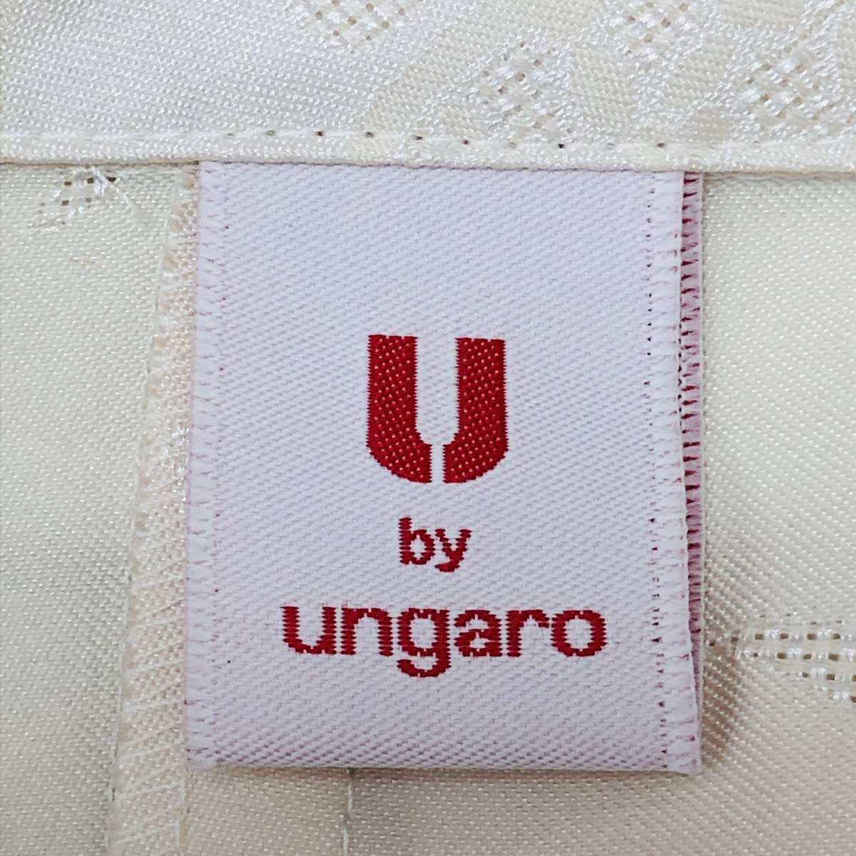 a01085 極美品 UbyUngaro ユーバイウンガロ ブラウス コットン混 日本製 40 オフホワイト 総花柄 レディース レトロヴィンテージスタイル_画像8