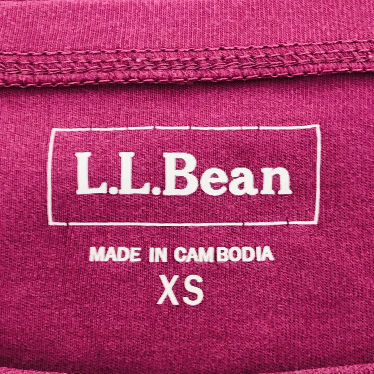 a01120 極美品 L.L.Bean エルエルビーン レディース Tシャツ 七分袖 丸首 シンプル XS ピンク 綿100% 万能 上質 カジュアルデニムコーデ_画像9