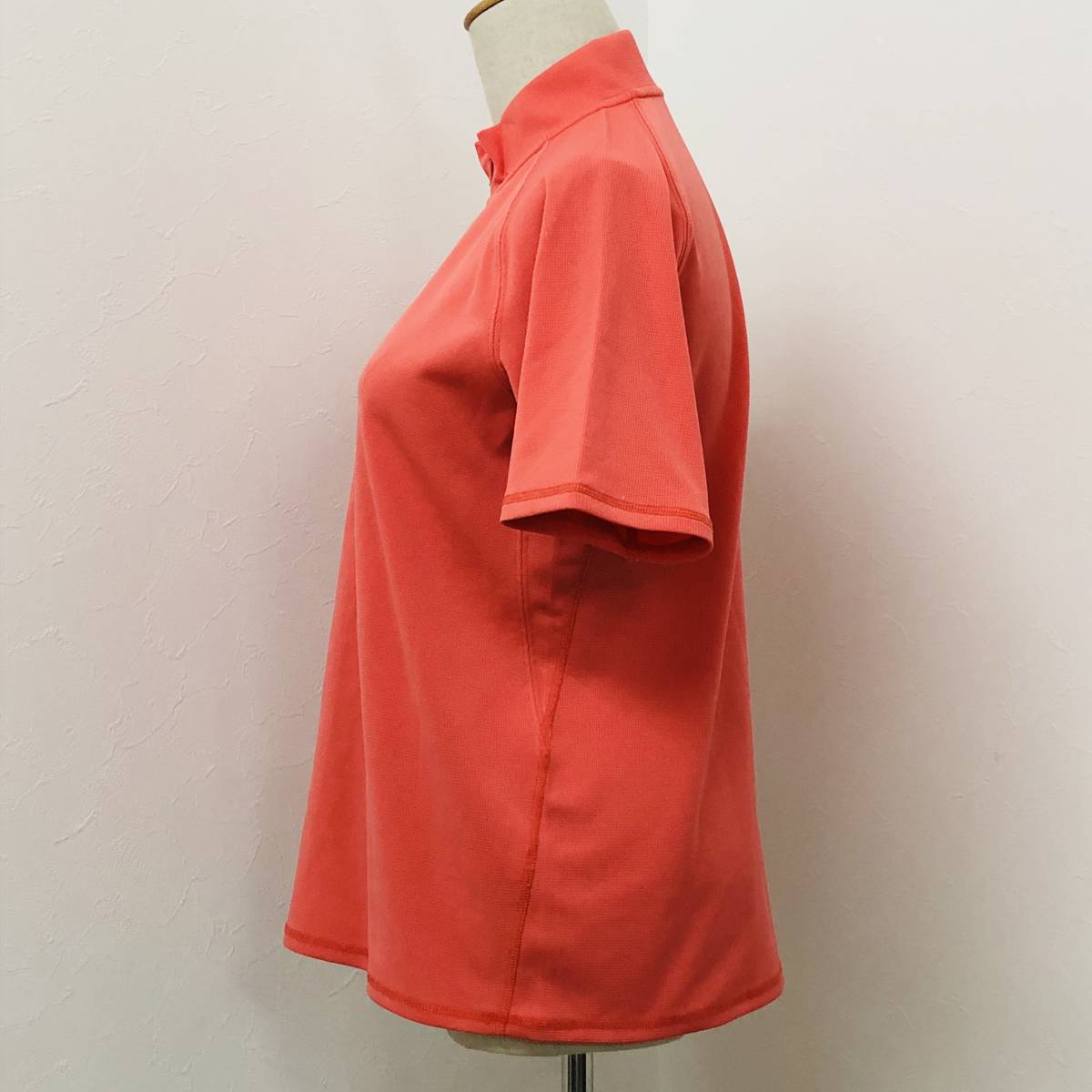 a01626 прекрасный товар MIZUNO Mizuno рубашка-поло короткий рукав с высоким воротником половина Zip M розовый серия orange серия женский активный одежда спорт ko-te
