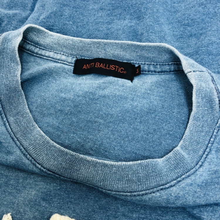 a01003 ヴィンテージ ANTI BALLISTIC アンティバルリスティック ロングTシャツ 長袖 色落ち感 古着感 M ブルー ボヘミアンビーチスタイル_画像7