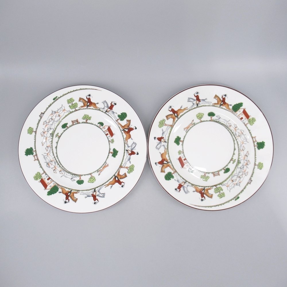 1円~ Wedgwood ウェッジウッド ハンティングシーン プレート 20.5cm