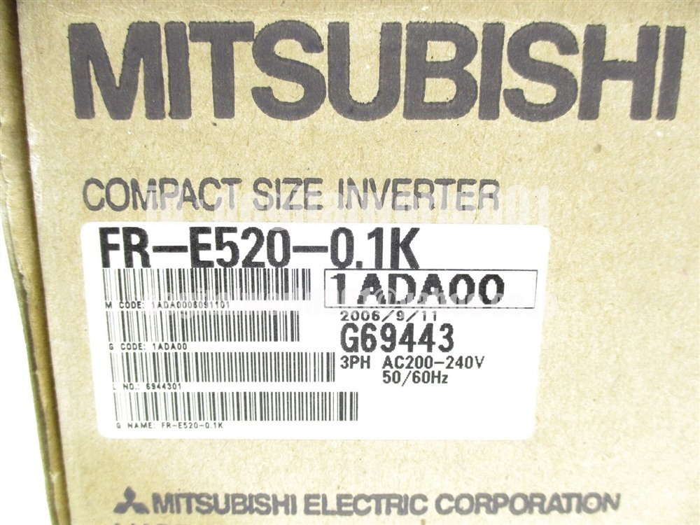 新品【東京発★Ｔ番号領収書★税込】MITSUBISHI/ 三菱 インバーター FR-E520-0.1K【６ヶ月保証】