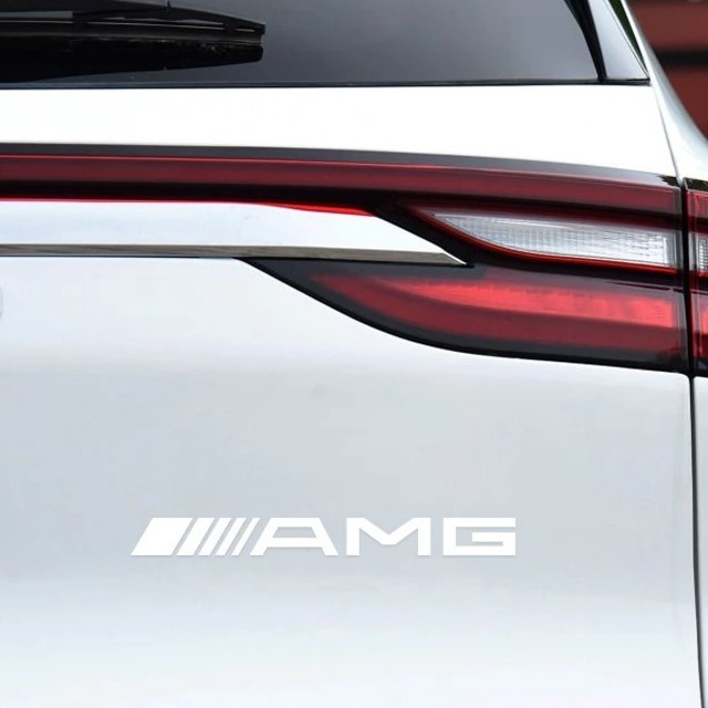 2枚セット AMG メルセデスベンツ Mercedes Benz ステッカー デカール 20cm サイド ウインドウ ホワイト 白 gw_画像4