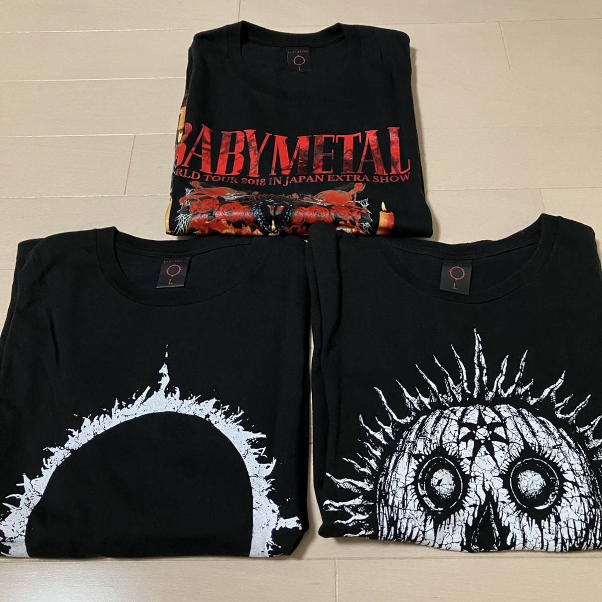 BABYMETAL Tシャツ Lサイズ 3枚セット JAPAN TOUR 2018 DARK NIGHT