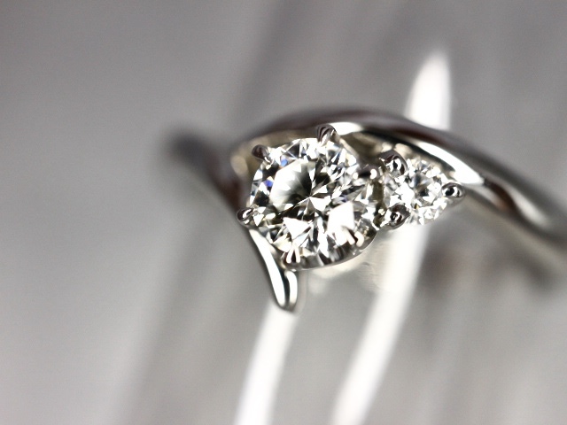 < I p Limo >Pt950 diamond ring G SI1 EX H&Q 0.211ct 0.03ct [BMG5457]