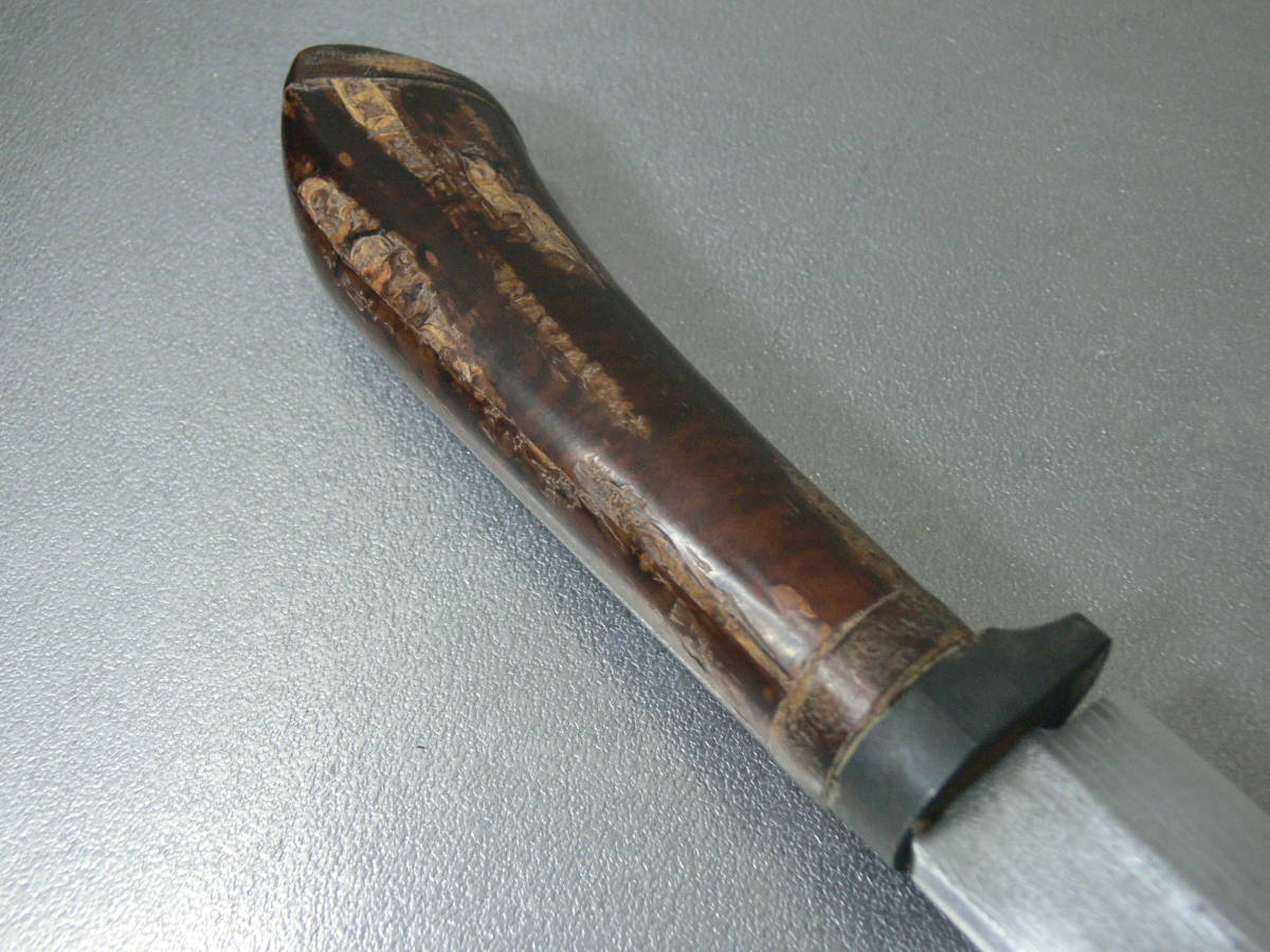 純正特注 越前打刃物 伝統工芸士 佐治 武士 作 剣鉈 渓流刀 210mm 桜
