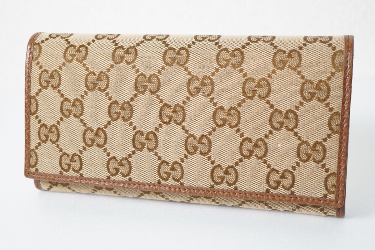 訳あり品 新品未使用品GUCCI GG柄 キャンバス 長財布346058 正規品-